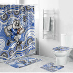 Canterbury-Bankstown Bulldogs Bathroom Set Aboriginal Dot Pattern - Rugby Mascot Heritage Pride