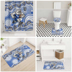 Canterbury-Bankstown Bulldogs Bathroom Set Aboriginal Dot Pattern - Rugby Mascot Heritage Pride