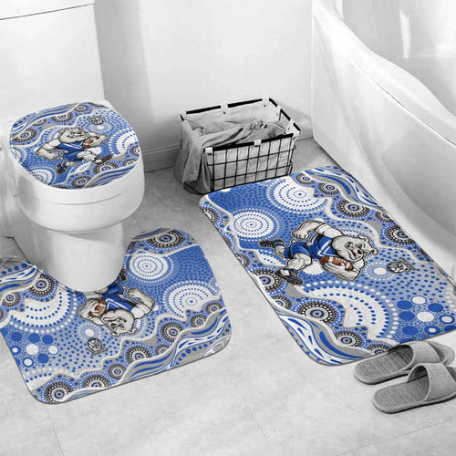 Canterbury-Bankstown Bulldogs Bathroom Set Aboriginal Dot Pattern - Rugby Mascot Heritage Pride