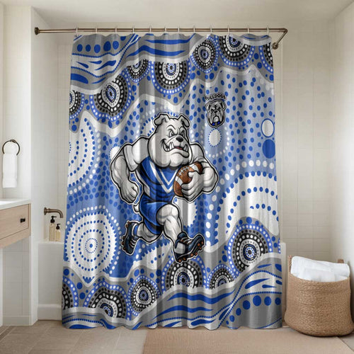 Canterbury-Bankstown Bulldogs Bathroom Set Aboriginal Dot Pattern - Rugby Mascot Heritage Pride