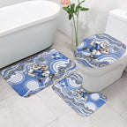 Canterbury-Bankstown Bulldogs Bathroom Set Aboriginal Dot Pattern - Rugby Mascot Heritage Pride