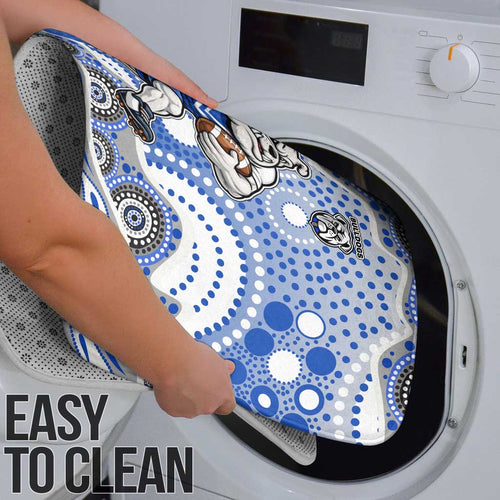 Canterbury-Bankstown Bulldogs Bathroom Set Aboriginal Dot Pattern - Rugby Mascot Heritage Pride