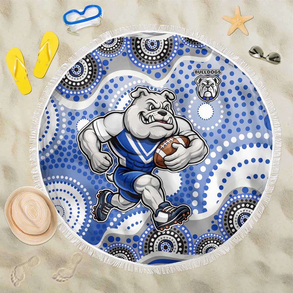 Canterbury-Bankstown Bulldogs Beach Blanket Aboriginal Dot Pattern - Rugby Mascot Heritage Pride