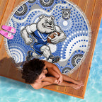 Canterbury-Bankstown Bulldogs Beach Blanket Aboriginal Dot Pattern - Rugby Mascot Heritage Pride