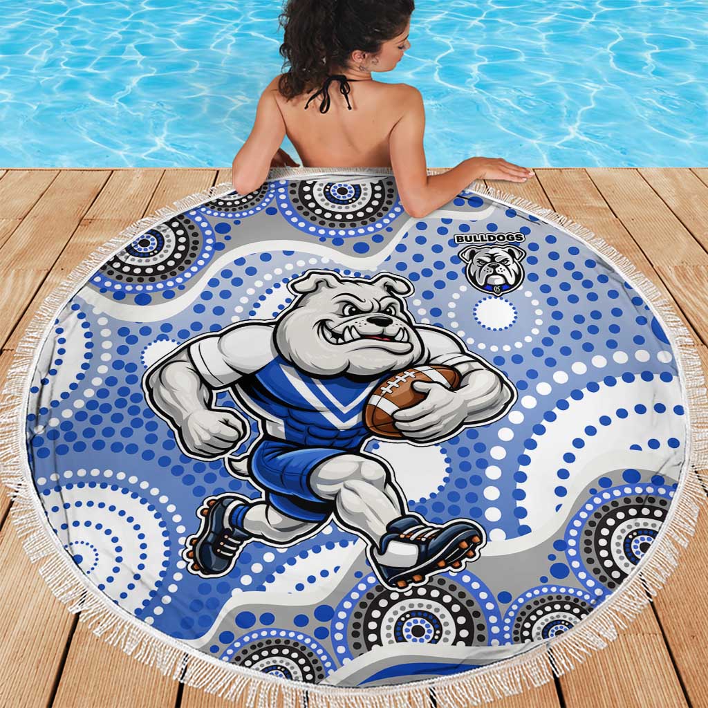 Canterbury-Bankstown Bulldogs Beach Blanket Aboriginal Dot Pattern - Rugby Mascot Heritage Pride