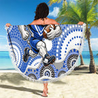 Canterbury-Bankstown Bulldogs Beach Blanket Aboriginal Dot Pattern - Rugby Mascot Heritage Pride