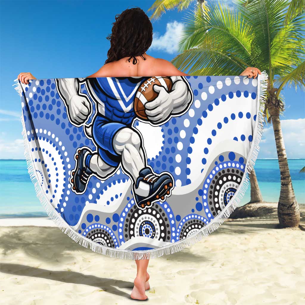 Canterbury-Bankstown Bulldogs Beach Blanket Aboriginal Dot Pattern - Rugby Mascot Heritage Pride
