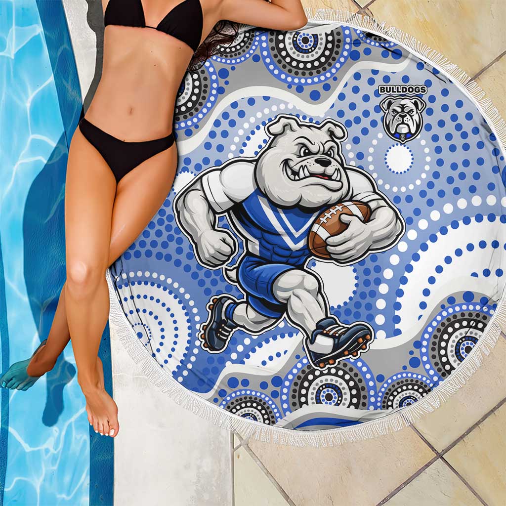 Canterbury-Bankstown Bulldogs Beach Blanket Aboriginal Dot Pattern - Rugby Mascot Heritage Pride