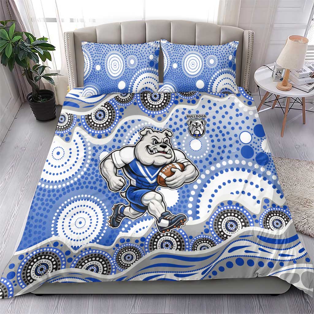 Canterbury-Bankstown Bulldogs Bedding Set Aboriginal Dot Pattern - Rugby Mascot Heritage Pride