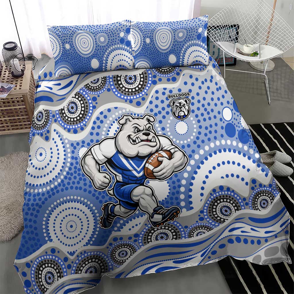 Canterbury-Bankstown Bulldogs Bedding Set Aboriginal Dot Pattern - Rugby Mascot Heritage Pride