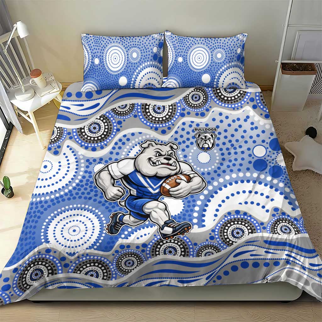 Canterbury-Bankstown Bulldogs Bedding Set Aboriginal Dot Pattern - Rugby Mascot Heritage Pride