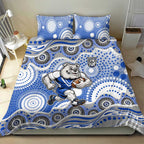 Canterbury-Bankstown Bulldogs Bedding Set Aboriginal Dot Pattern - Rugby Mascot Heritage Pride