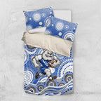 Canterbury-Bankstown Bulldogs Bedding Set Aboriginal Dot Pattern - Rugby Mascot Heritage Pride