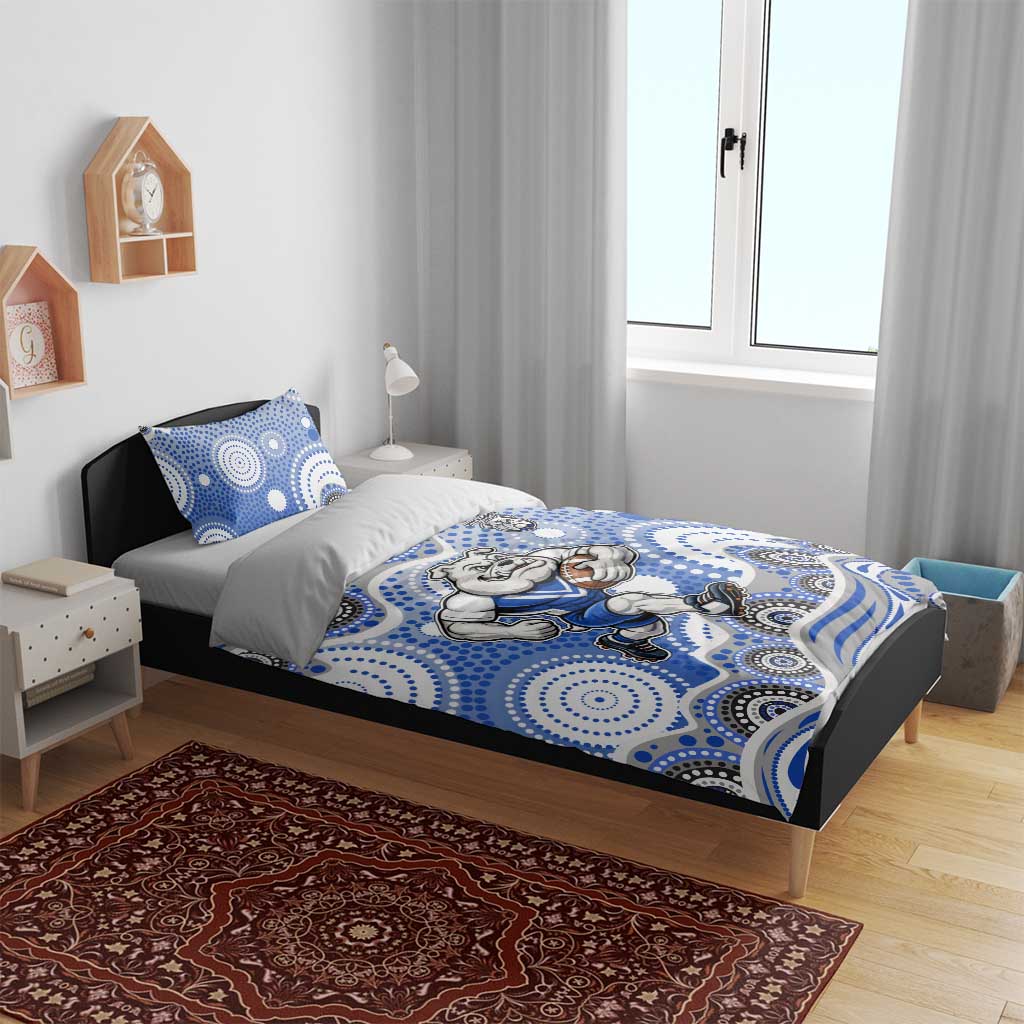 Canterbury-Bankstown Bulldogs Bedding Set Aboriginal Dot Pattern - Rugby Mascot Heritage Pride
