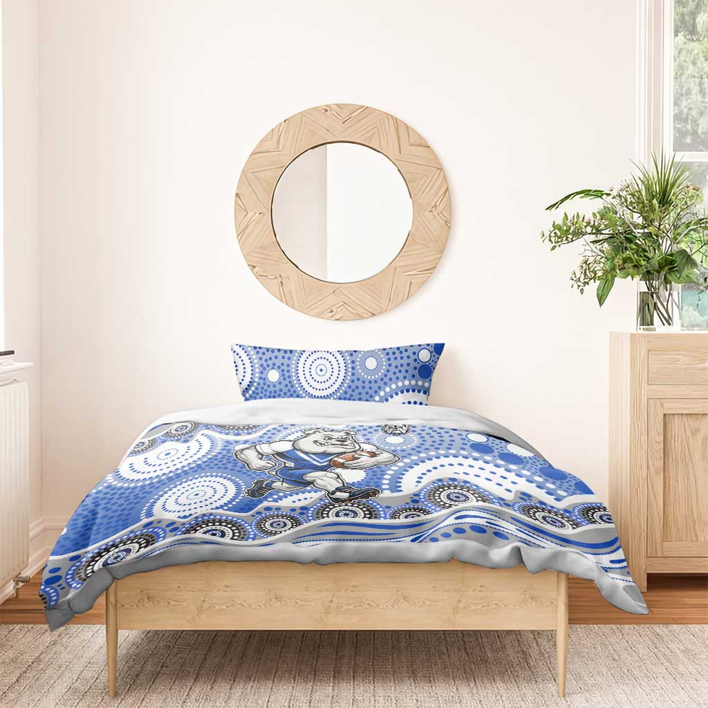 Canterbury-Bankstown Bulldogs Bedding Set Aboriginal Dot Pattern - Rugby Mascot Heritage Pride