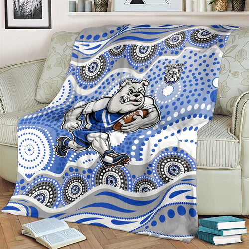 Canterbury-Bankstown Bulldogs Blanket Aboriginal Dot Pattern - Rugby Mascot Heritage Pride