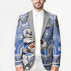 Canterbury-Bankstown Bulldogs Blazer Aboriginal Dot Pattern - Rugby Mascot Heritage Pride