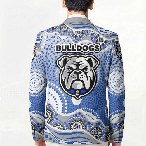 Canterbury-Bankstown Bulldogs Blazer Aboriginal Dot Pattern - Rugby Mascot Heritage Pride