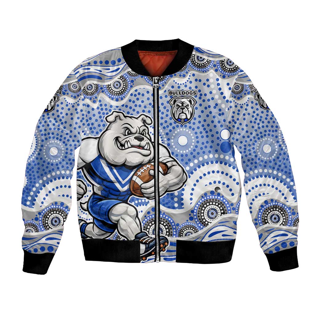 Canterbury-Bankstown Bulldogs Bomber Jacket Aboriginal Dot Pattern - Rugby Mascot Heritage Pride