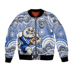 Canterbury-Bankstown Bulldogs Bomber Jacket Aboriginal Dot Pattern - Rugby Mascot Heritage Pride