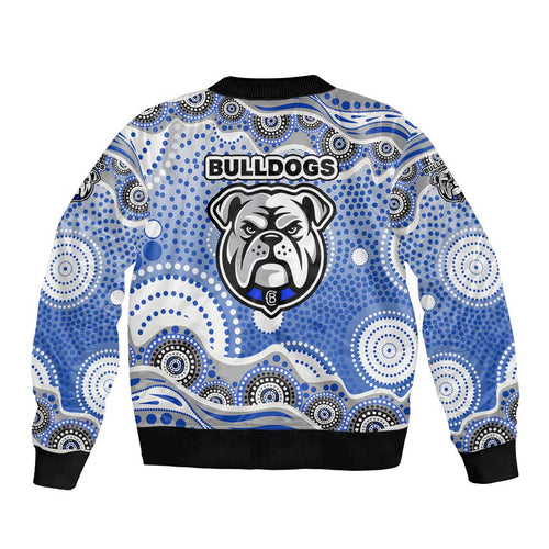 Canterbury-Bankstown Bulldogs Bomber Jacket Aboriginal Dot Pattern - Rugby Mascot Heritage Pride