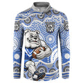 Canterbury-Bankstown Bulldogs Button Sweatshirt Aboriginal Dot Pattern - Rugby Mascot Heritage Pride