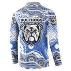 Canterbury-Bankstown Bulldogs Button Sweatshirt Aboriginal Dot Pattern - Rugby Mascot Heritage Pride