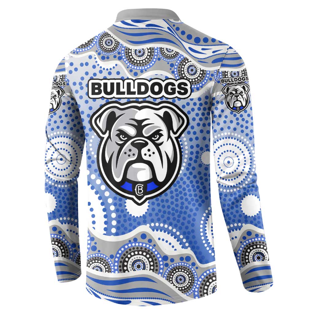 Canterbury-Bankstown Bulldogs Button Sweatshirt Aboriginal Dot Pattern - Rugby Mascot Heritage Pride