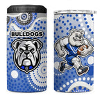 Canterbury-Bankstown Bulldogs 4 in 1 Can Cooler Tumbler Aboriginal Dot Pattern - Rugby Mascot Heritage Pride