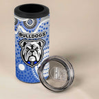 Canterbury-Bankstown Bulldogs 4 in 1 Can Cooler Tumbler Aboriginal Dot Pattern - Rugby Mascot Heritage Pride
