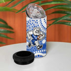Canterbury-Bankstown Bulldogs 4 in 1 Can Cooler Tumbler Aboriginal Dot Pattern - Rugby Mascot Heritage Pride
