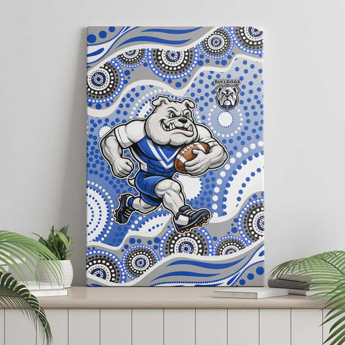 Canterbury-Bankstown Bulldogs Canvas Wall Art Aboriginal Dot Pattern - Rugby Mascot Heritage Pride