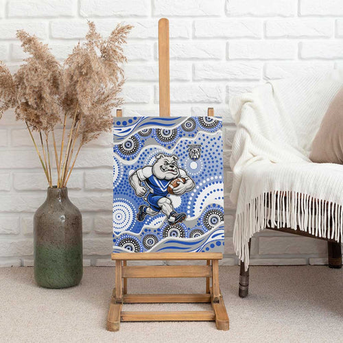 Canterbury-Bankstown Bulldogs Canvas Wall Art Aboriginal Dot Pattern - Rugby Mascot Heritage Pride