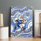 Canterbury-Bankstown Bulldogs Canvas Wall Art Aboriginal Dot Pattern - Rugby Mascot Heritage Pride