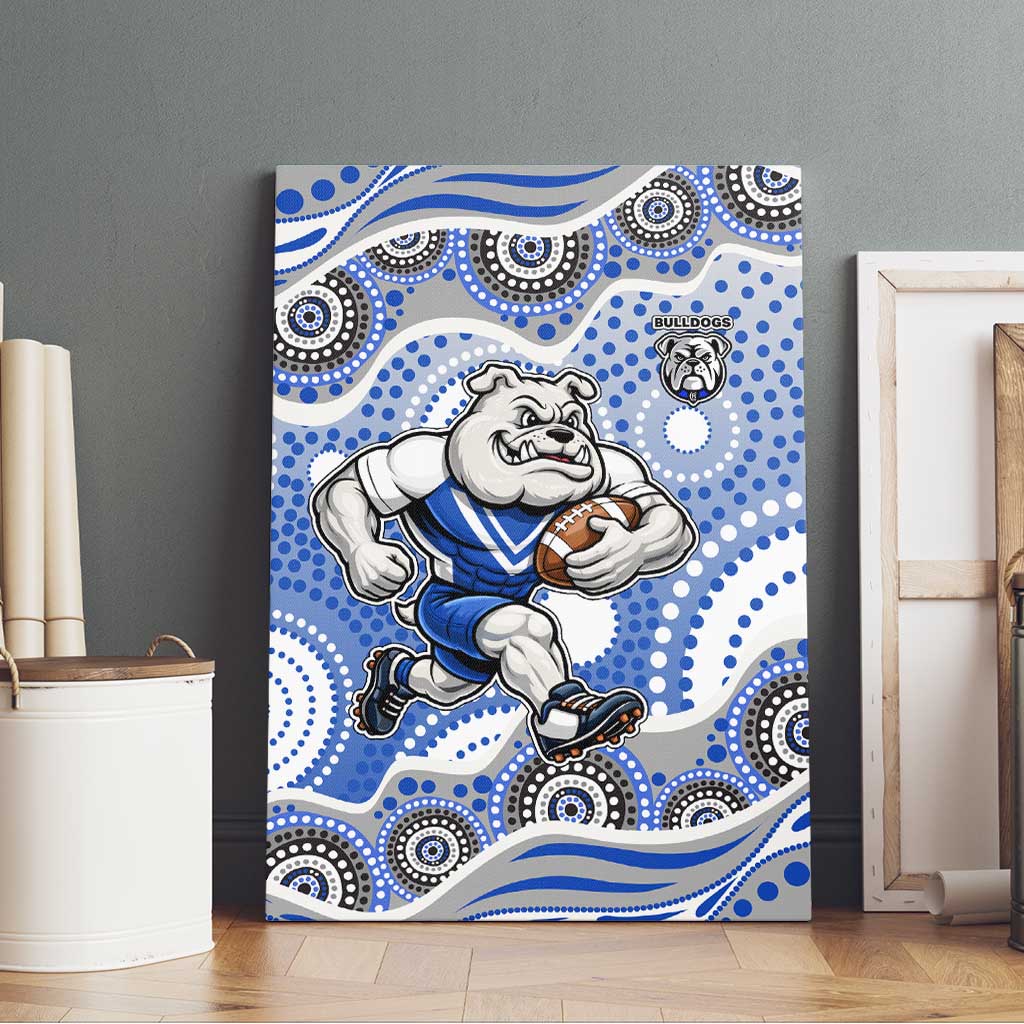 Canterbury-Bankstown Bulldogs Canvas Wall Art Aboriginal Dot Pattern - Rugby Mascot Heritage Pride