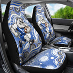 Canterbury-Bankstown Bulldogs Car Seat Cover Aboriginal Dot Pattern - Rugby Mascot Heritage Pride