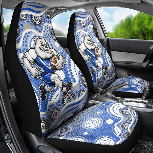 Canterbury-Bankstown Bulldogs Car Seat Cover Aboriginal Dot Pattern - Rugby Mascot Heritage Pride