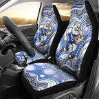 Canterbury-Bankstown Bulldogs Car Seat Cover Aboriginal Dot Pattern - Rugby Mascot Heritage Pride
