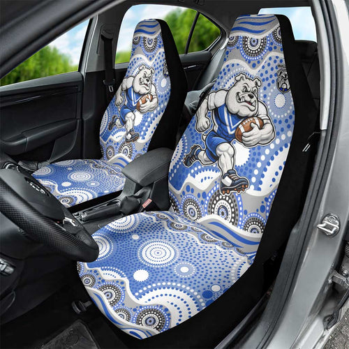 Canterbury-Bankstown Bulldogs Car Seat Cover Aboriginal Dot Pattern - Rugby Mascot Heritage Pride