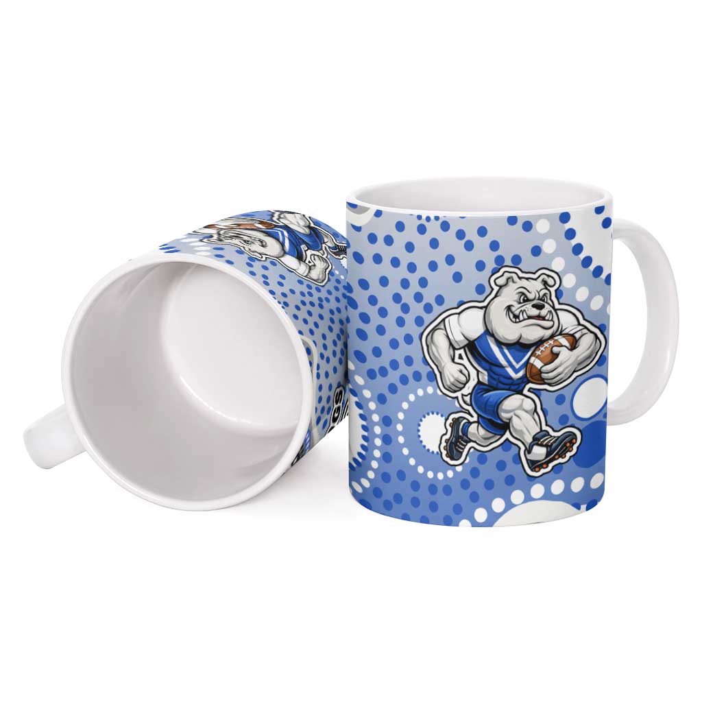 Canterbury-Bankstown Bulldogs Ceramic Mug Aboriginal Dot Pattern - Rugby Mascot Heritage Pride
