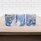 Canterbury-Bankstown Bulldogs Ceramic Mug Aboriginal Dot Pattern - Rugby Mascot Heritage Pride