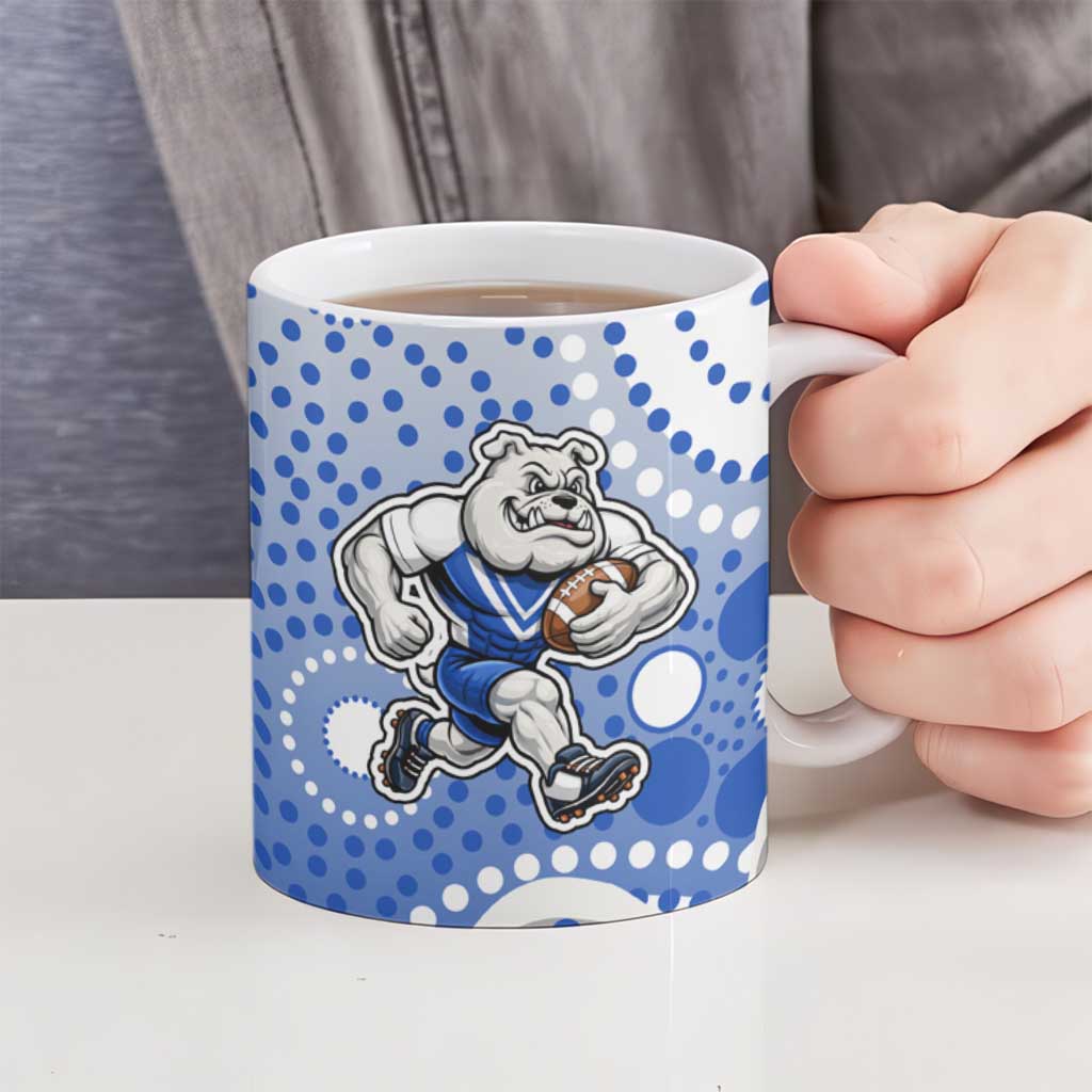Canterbury-Bankstown Bulldogs Ceramic Mug Aboriginal Dot Pattern - Rugby Mascot Heritage Pride