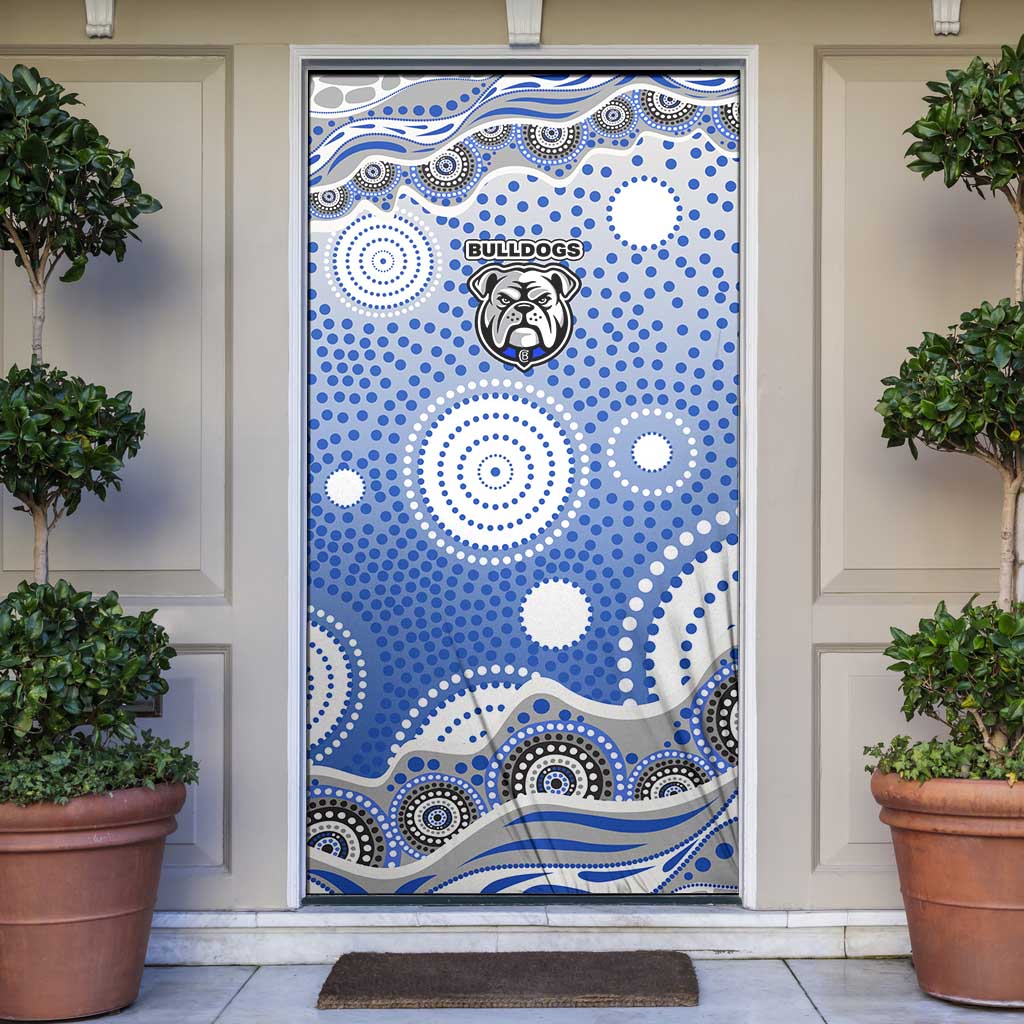 Canterbury-Bankstown Bulldogs Door Cover Aboriginal Dot Pattern - Rugby Mascot Heritage Pride