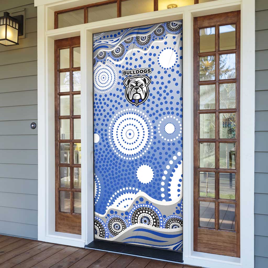 Canterbury-Bankstown Bulldogs Door Cover Aboriginal Dot Pattern - Rugby Mascot Heritage Pride