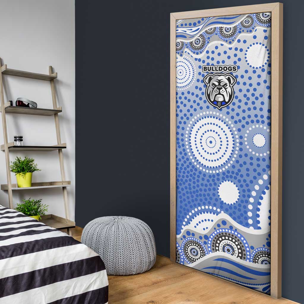 Canterbury-Bankstown Bulldogs Door Cover Aboriginal Dot Pattern - Rugby Mascot Heritage Pride