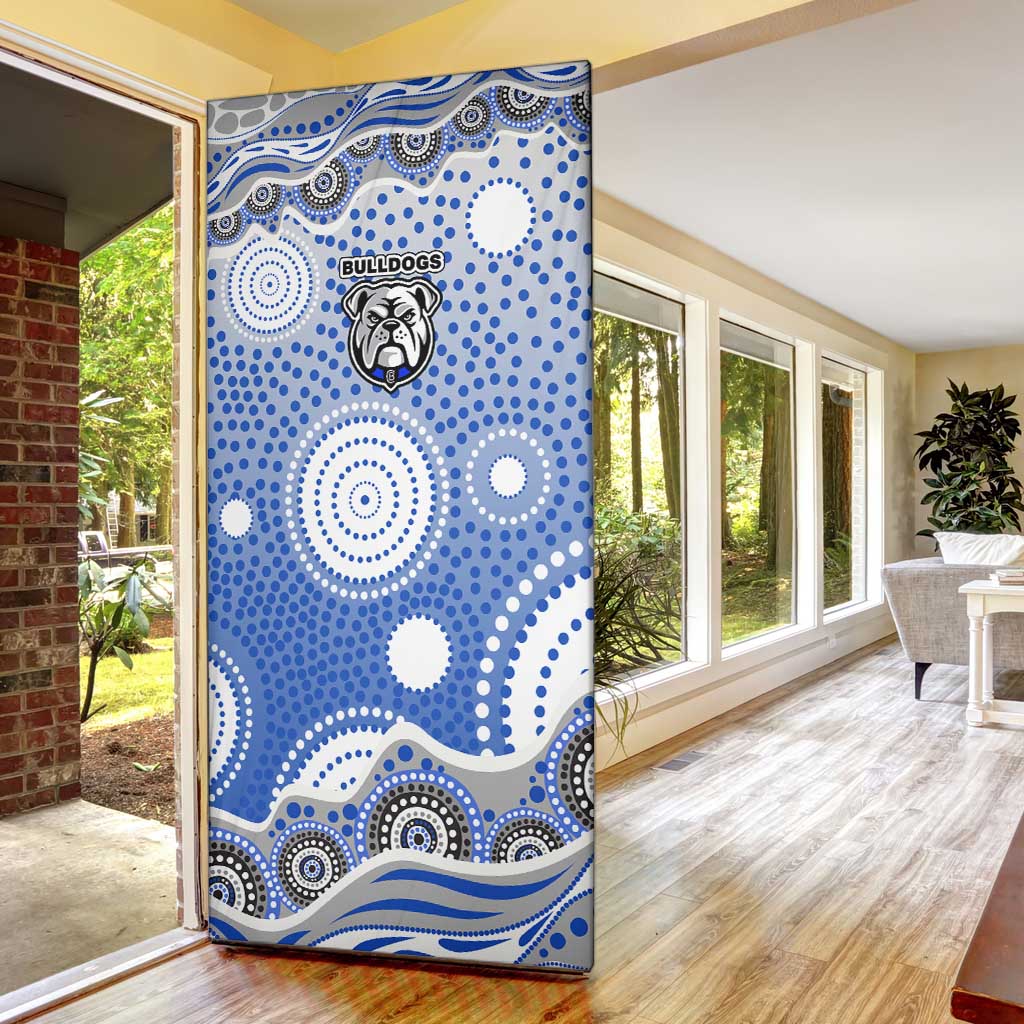 Canterbury-Bankstown Bulldogs Door Cover Aboriginal Dot Pattern - Rugby Mascot Heritage Pride