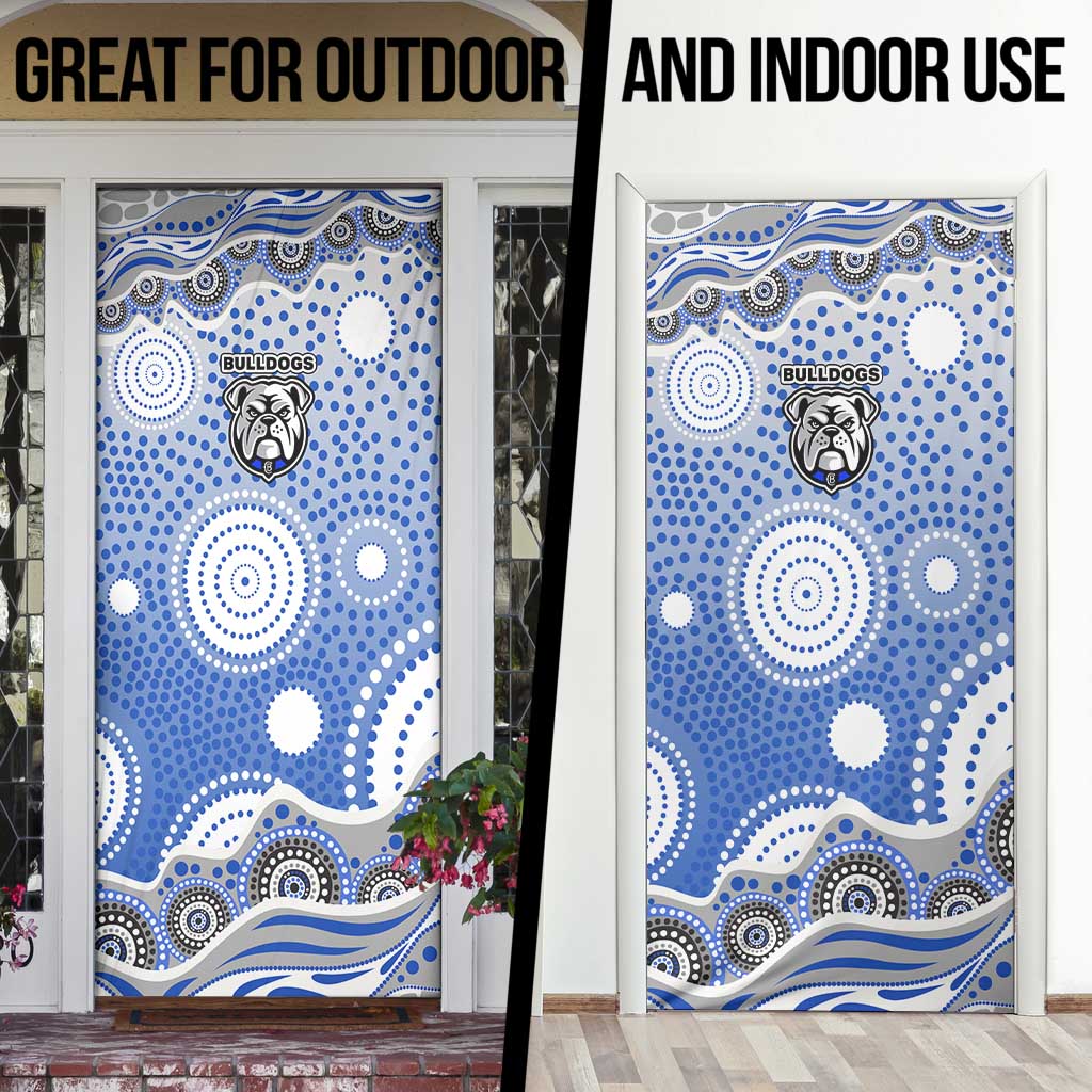 Canterbury-Bankstown Bulldogs Door Cover Aboriginal Dot Pattern - Rugby Mascot Heritage Pride