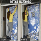 Canterbury-Bankstown Bulldogs Door Cover Aboriginal Dot Pattern - Rugby Mascot Heritage Pride