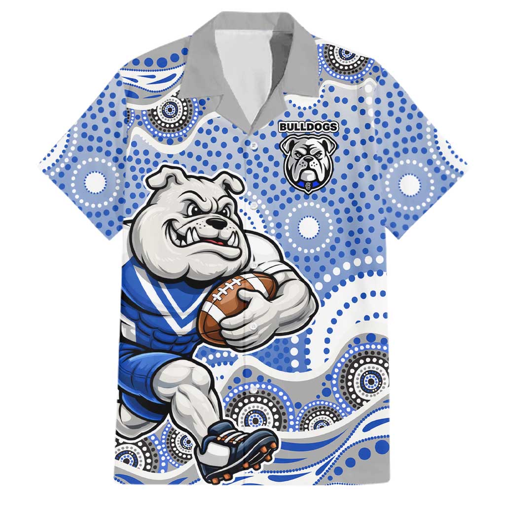Canterbury-Bankstown Bulldogs Family Matching Mermaid Dress and Hawaiian Shirt Aboriginal Dot Pattern - Rugby Mascot Heritage Pride