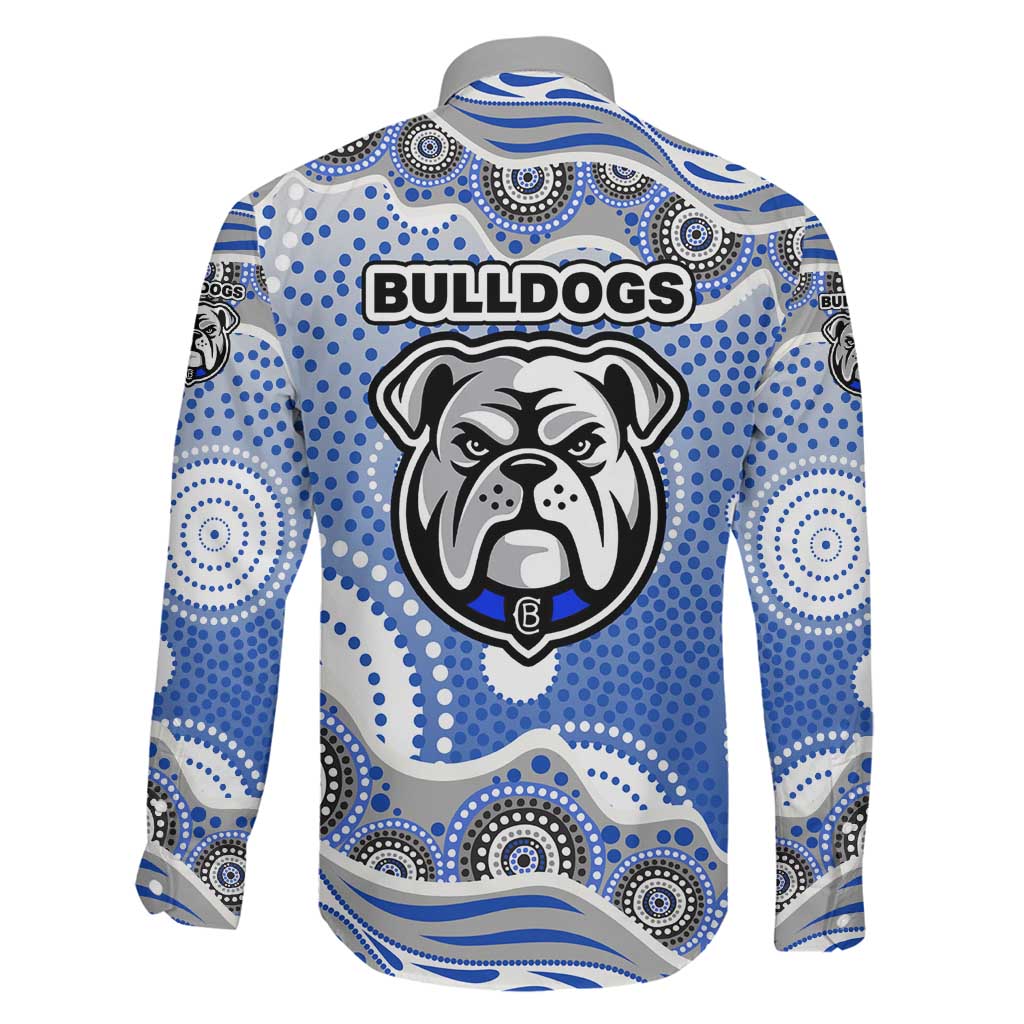 Canterbury-Bankstown Bulldogs Family Matching Off Shoulder Short Dress and Hawaiian Shirt Aboriginal Dot Pattern - Rugby Mascot Heritage Pride